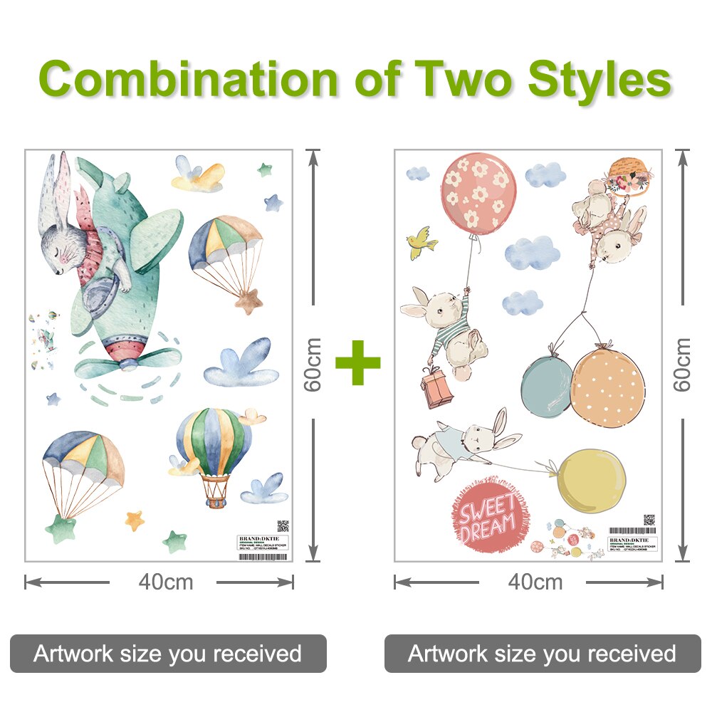 DKtie 40x60cm children's room stickers various patterns cute cartoon door stickers corner stickers baby room home decoration: E