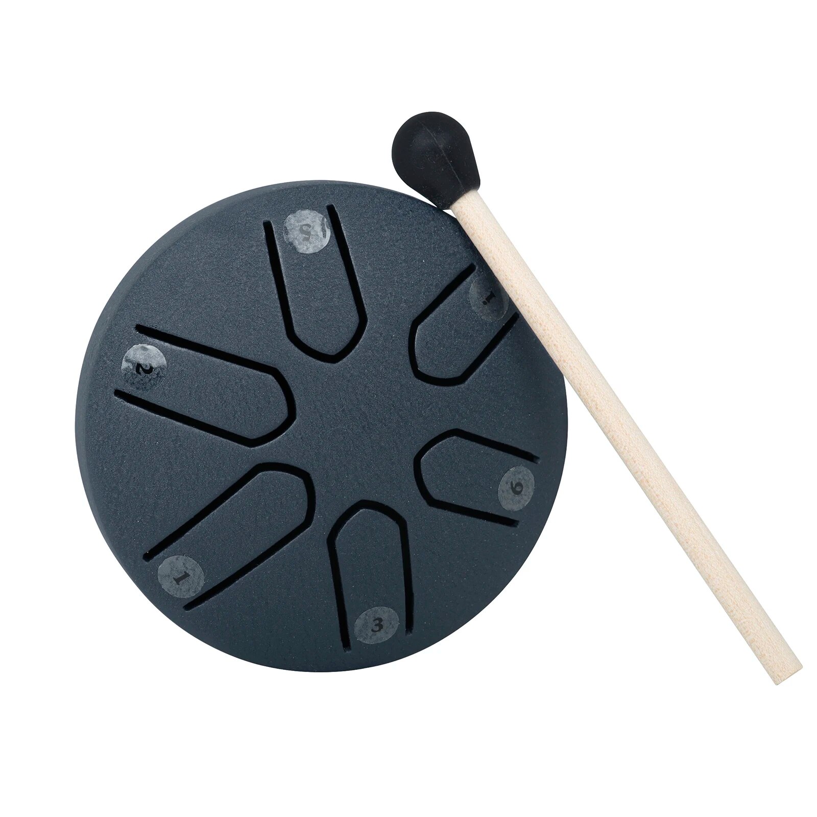 Mini tambor de lengüeta de acero de 3 pulgadas y 6 tonos, tambores de mano con baquetas, instrumentos musicales de percusión, accesorios de tambor de: Azul oscuro