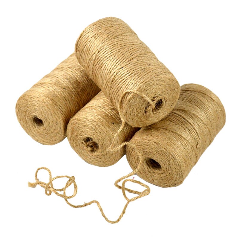 Cuerda de yute de arpillera trenzada, cuerda de cáñamo Natural para manualidades, decoración del hogar, boda, Navidad, Patio, , tarjeta de decoración Diy, 90M