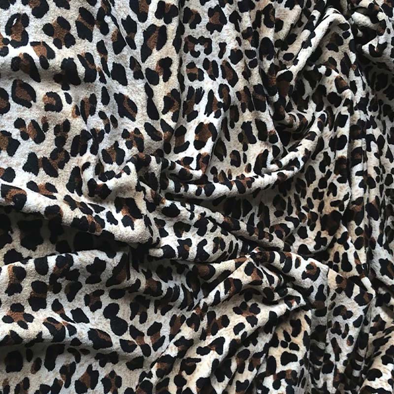 Tela de terciopelo elástico de lujo estampado de leopardo tela de terciopelo ropa de costura trajes tela artesanal: 13 - Leopard White