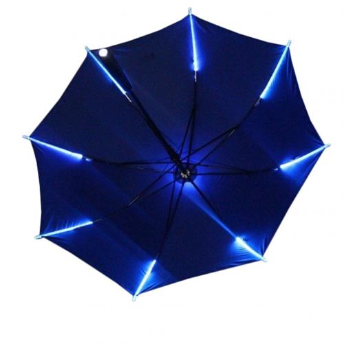 Long Handle Umbrellas LED Light Transparent Unbrella For Environmental Shining Glowing Umbrellas Party Activity props: Blue