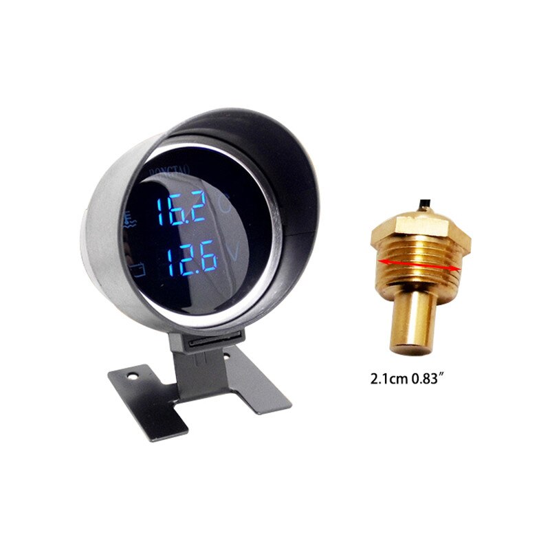 Dc 12v/24v bil lcd digital voltmeter vatten temp mätare med sensor integrerad kombination av spänning och vattentemperatur
