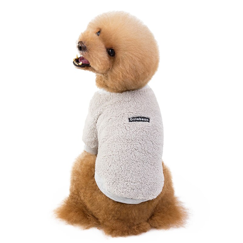 Syksy talvi lemmikki lämpimät koiranvaatteet pienelle koiralle yksinkertainen takki pehmo matala kaulus villakoira chihuahua keskikokoiset pentutarvikkeet