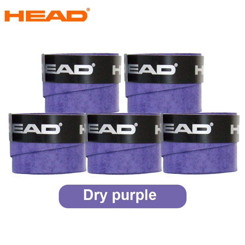 5Pcs Original HEAD Tennis Overgrip PU HEAD Tennis Racket Sweat Band Absorption Grip Badminton Racket Handle Grip Tennis Griptape: dry purple