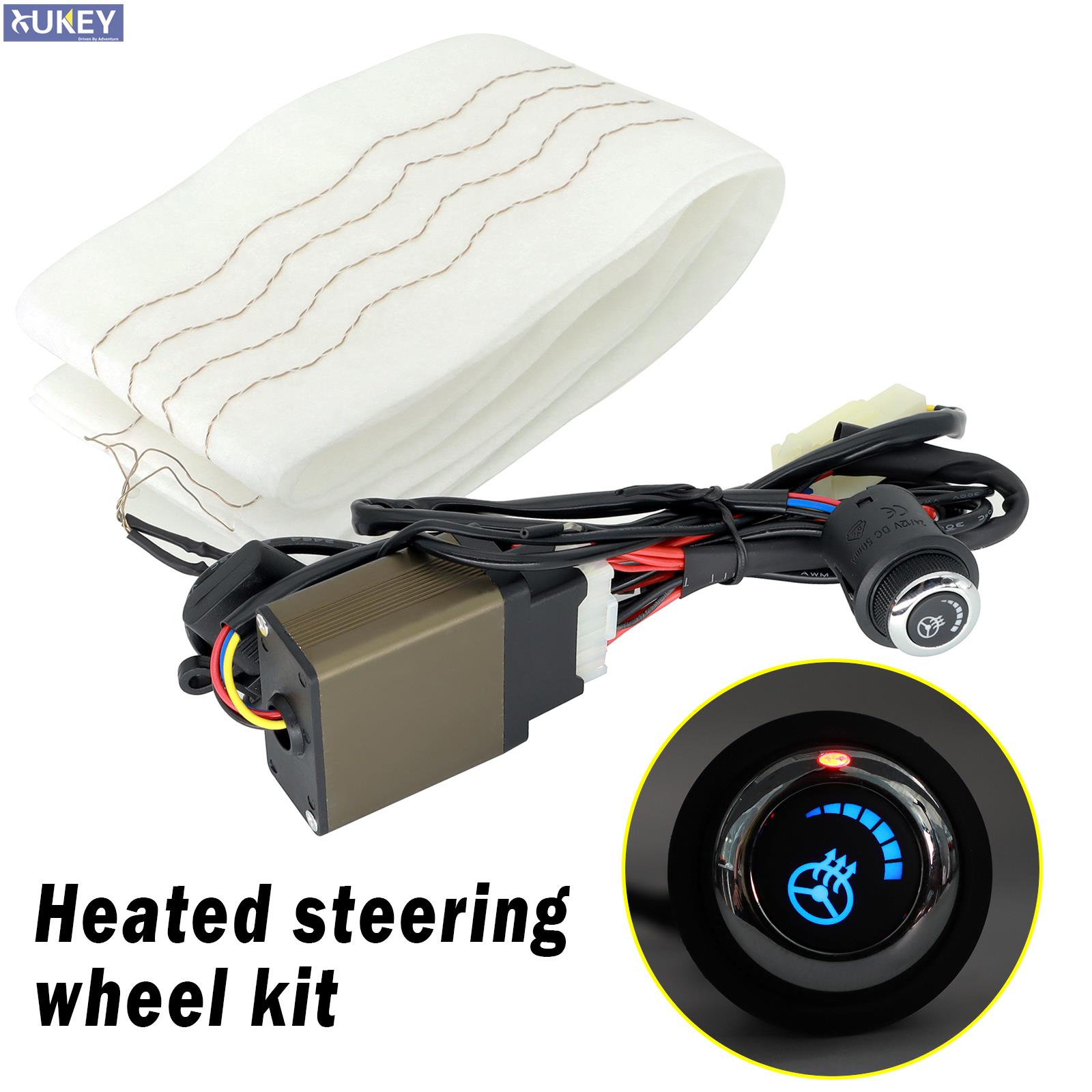 Auto beheizte Lenkradabdeckung Heizung DIY Bausatz Pad Winter blau Lampenschalter Handwärmer 12V Innenraum Universal- Lastwagen Lieferwagen