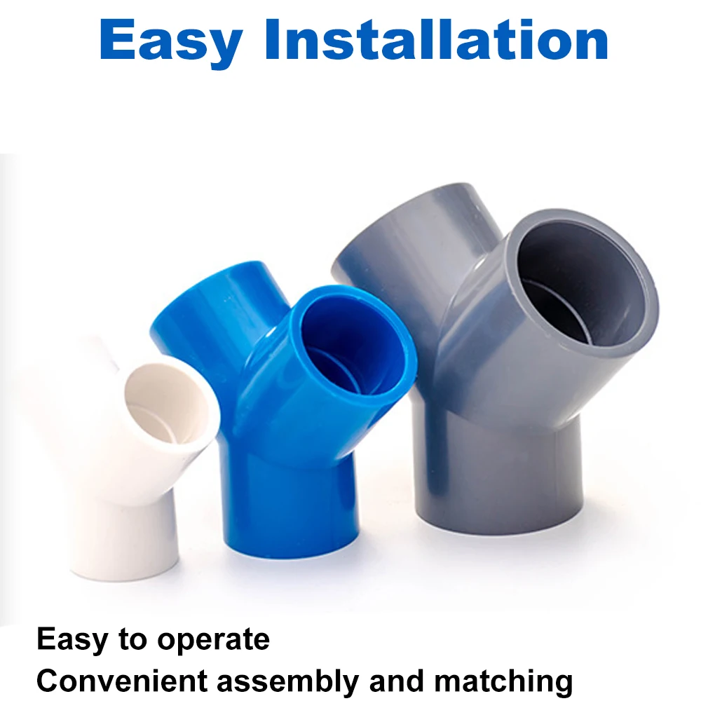 5PCS 3 Way Y Shaped PVC Connector 20/25/32/40/50mm Furniture Garden Irrigation System Parts Aquarium Fish Tank Pipe Tube Adapter