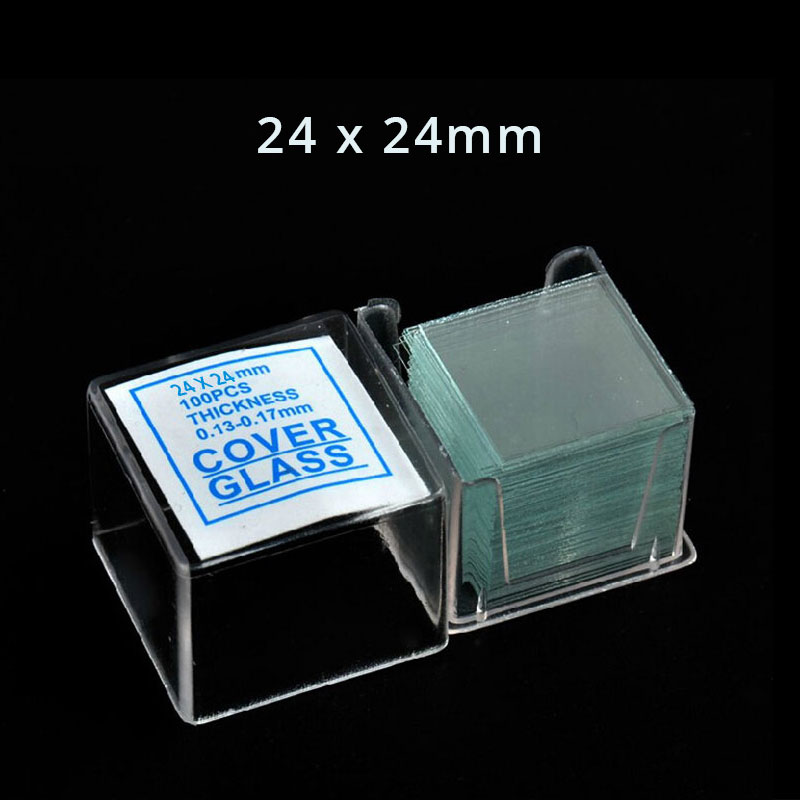 Microscope Glass Slide Cover Slips Blank Slides Microscope Accessories 100pcs 18x18mm 20x20mm 22x22mm 24x24mm: 24x24mm