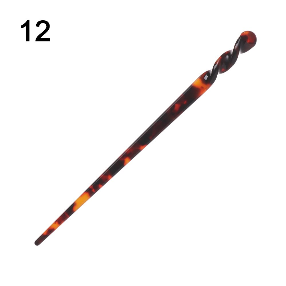 Retro Eenvoud Haar Sticks Elegante Acetaat Eetstokje Vrouwen Meisjes Haarspelden Haar Clip Haaraccessoires Haar Styling Tool: 12