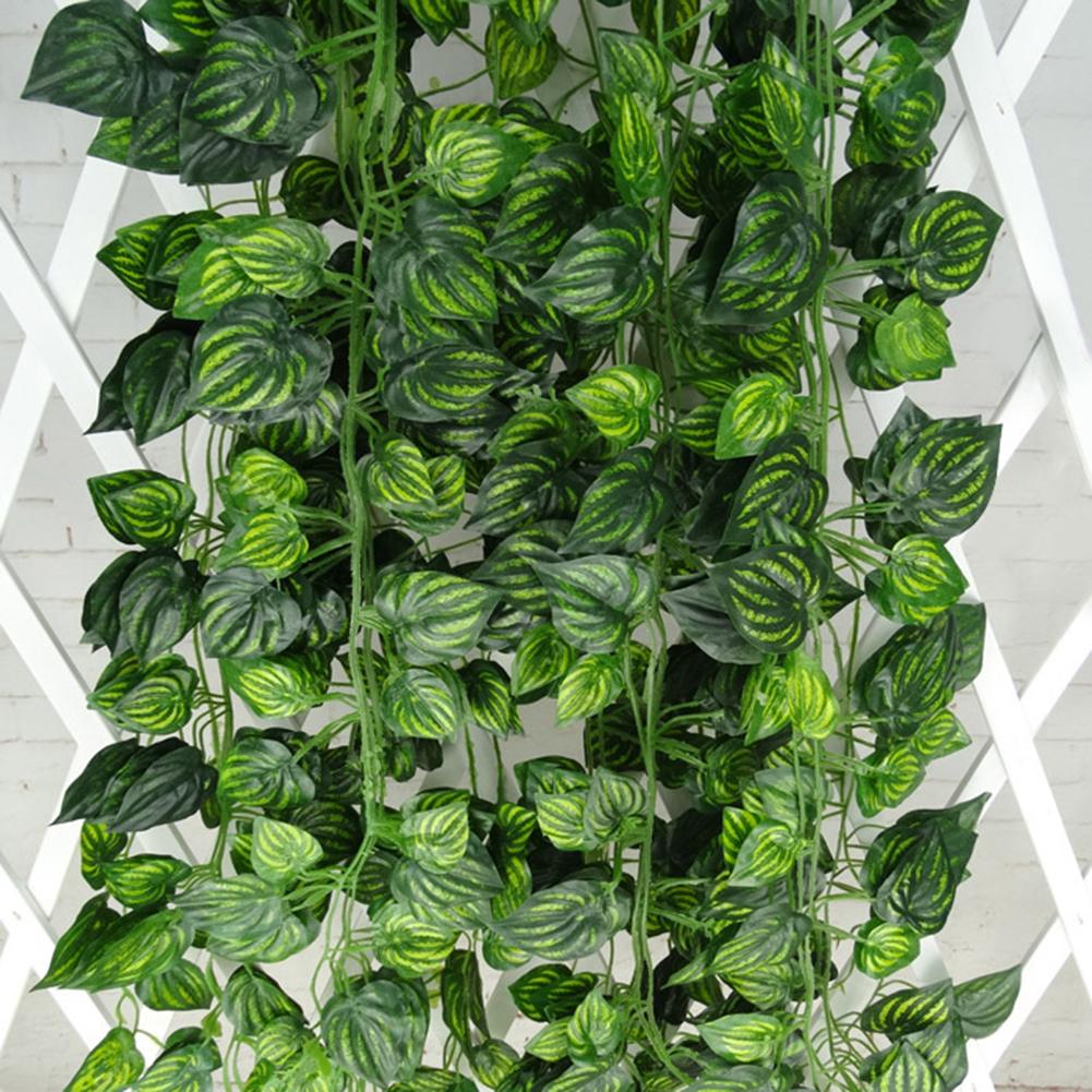 Bsowte 2M Lange Kunstmatige Planten Groene Klimop Bladeren Kunstmatige Druif Wijnstok Nep Parthenocissus Gebladerte Bladeren Thuis Bruiloft Bar Decoratie, Begonia