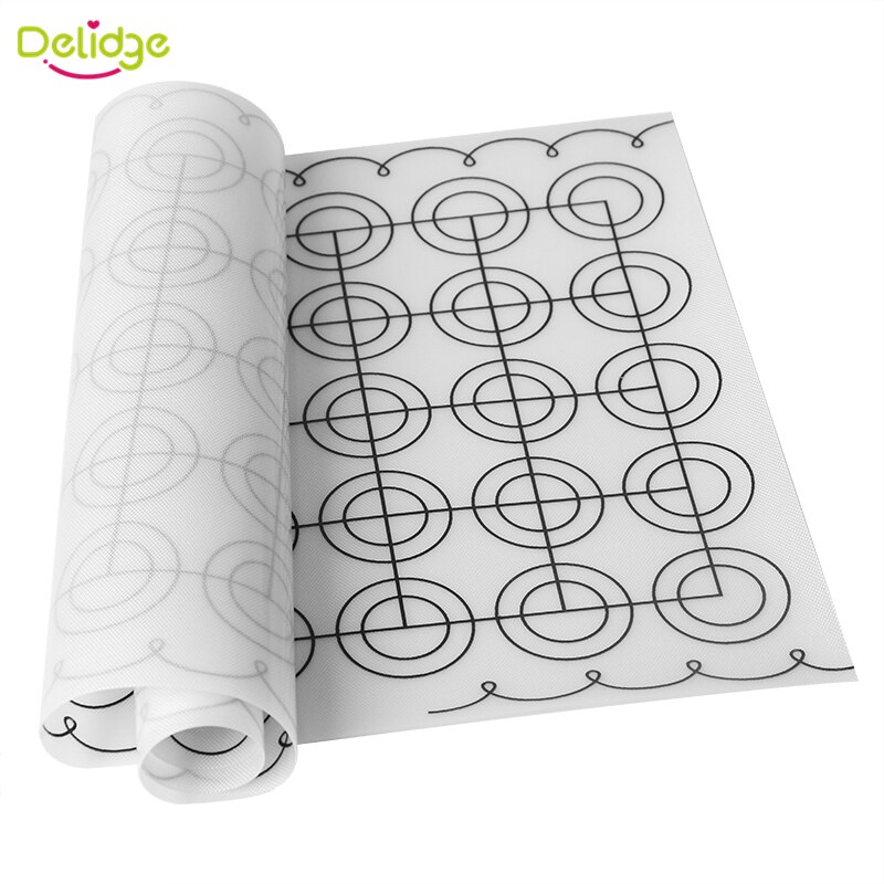 Delidge 1 pc 65 Gaten Macaron Bakken Mat Siliconen + Glasvezel Grote Maat Kneden Deeg Pad DIY Gebak Oven bakken Liner