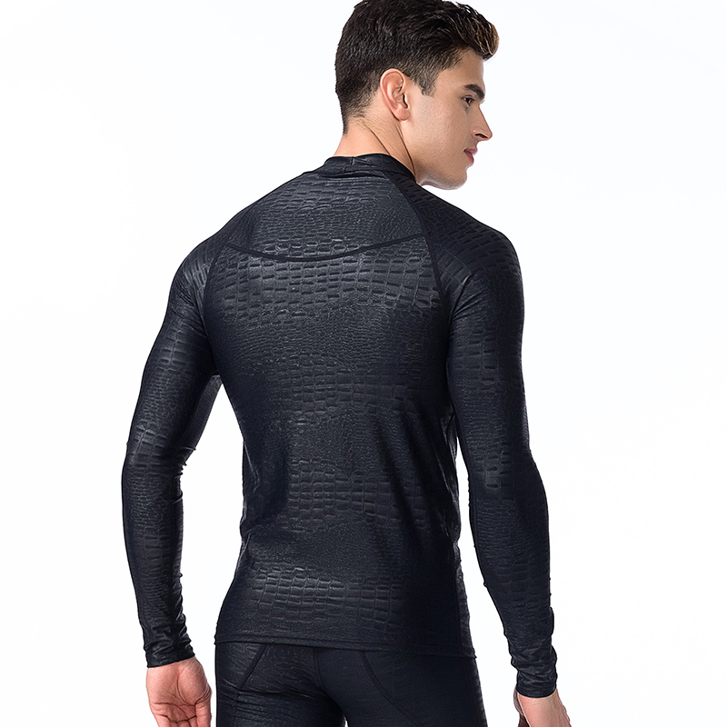 Sbart langærmet rash guard mænd badetøj skjorter solbeskyttende lycra surf våddragt toppe snorkel svømning windsurfing rashguard l