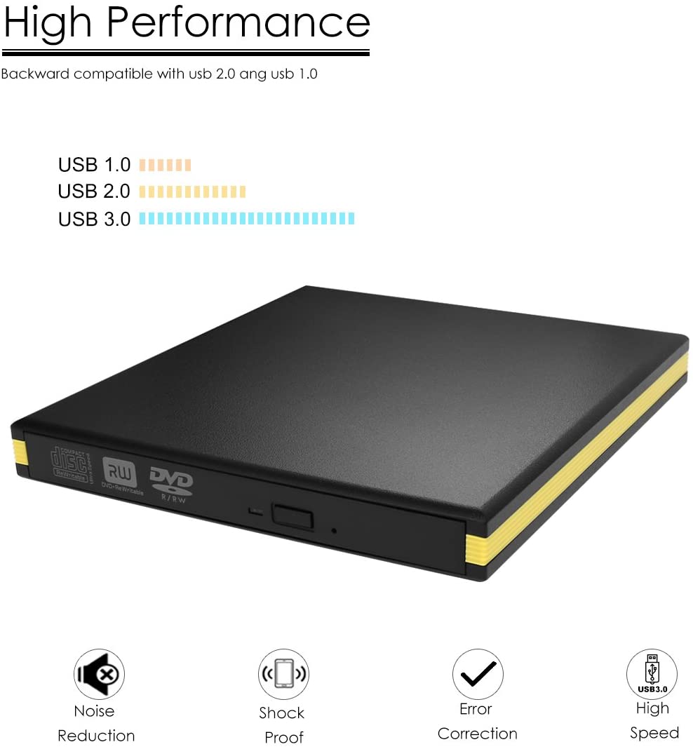 Lecteur de DVD externe Portable USB 3.0 lecteur de lecteur de CD DVD lecteur de graveur de CD externe lecteur de disque pour ordinateur Portable de bureau