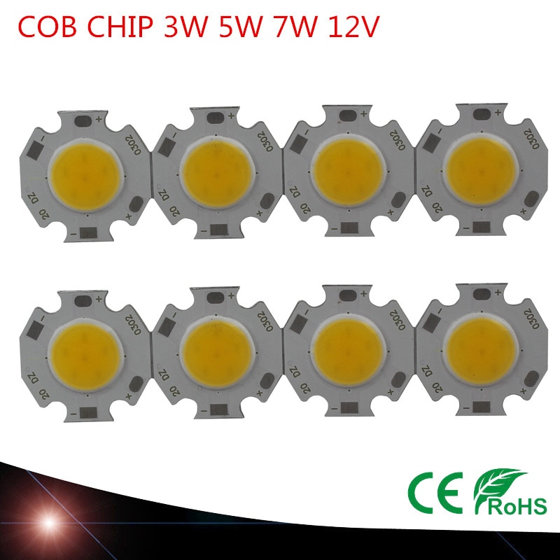 10x3 w 5 w 7 w cob redonda led fonte de luz chip a bordo da lâmpada quente branco frio natural integrado circular cob