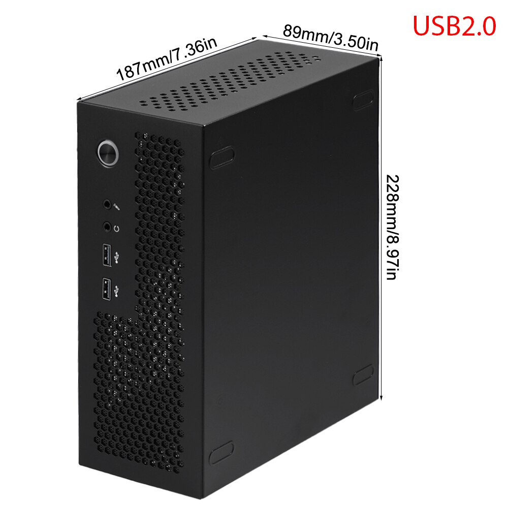 Funda de ordenador A09 HTPC para ordenador de escritorio, carcasa pequeña para placa base ITX, 1U/Flex, para juegos, para casa y oficina, USB3.0: USB2.0
