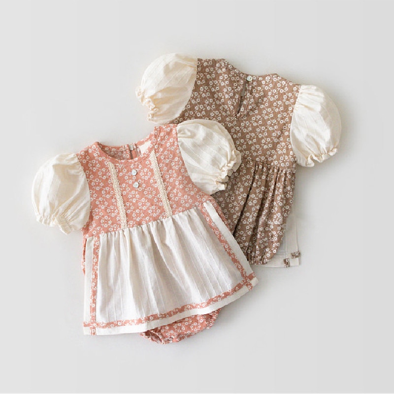 Babykleding landelijke bloemen pasgeboren baby meisjeskleding zomer baby romper jurk peuter romper kleding baby jumpsuit zonnepak