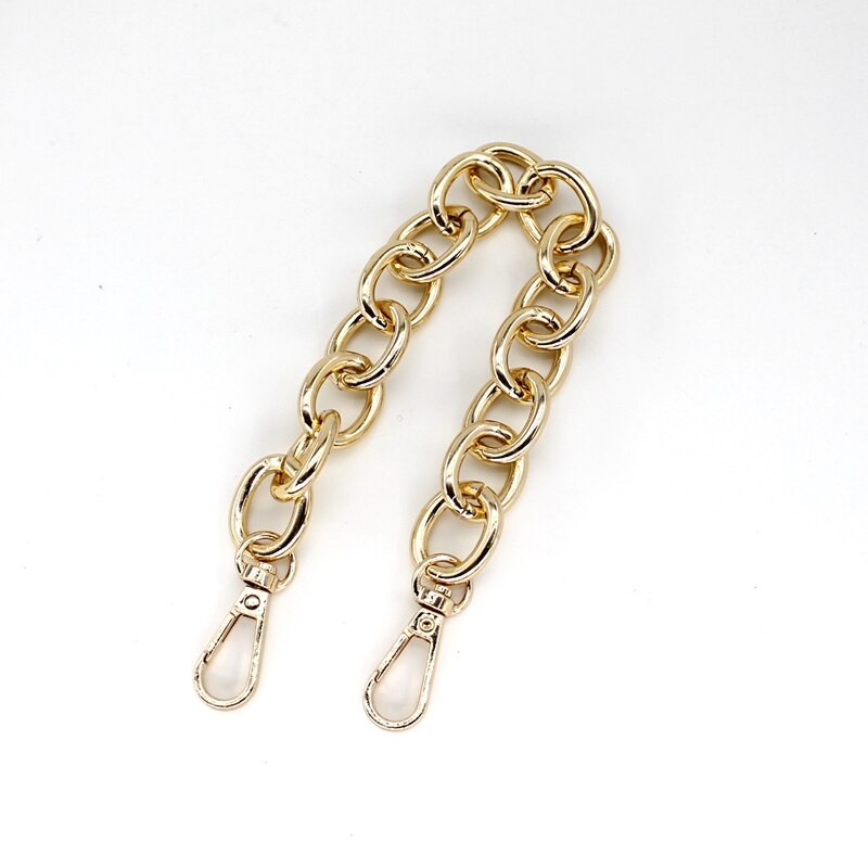Cadena corta de Metal de repuesto para asa de bolso, accesorios de bricolaje dorados claros para correa de bolso, 30CM: Dorado claro