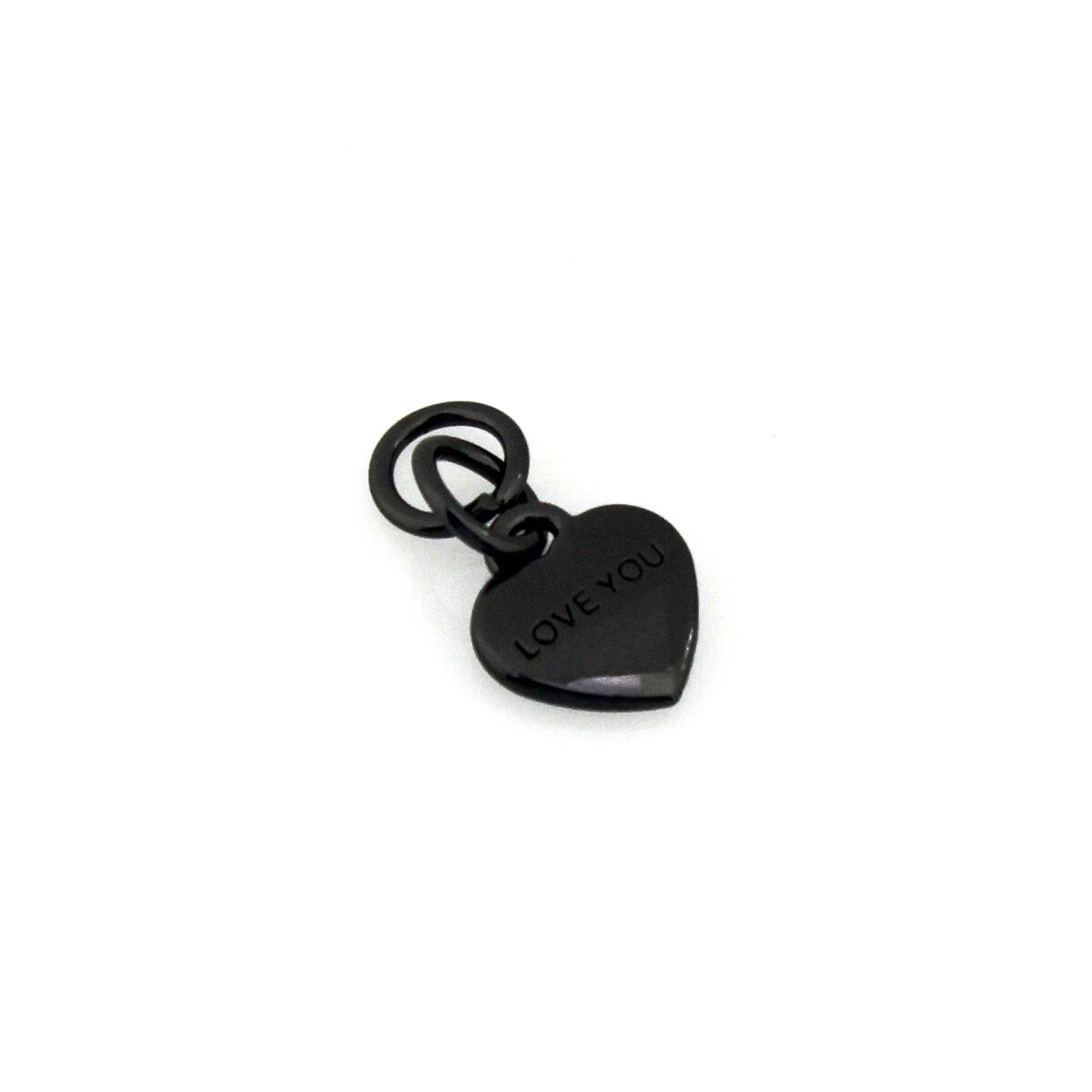 2 pièces en métal en forme de cœur, pendentif à fermeture éclair pour sac à main, porte-monnaie, bagages, chaussures, quincaillerie, fermeture, accessoires de sac: Gun black