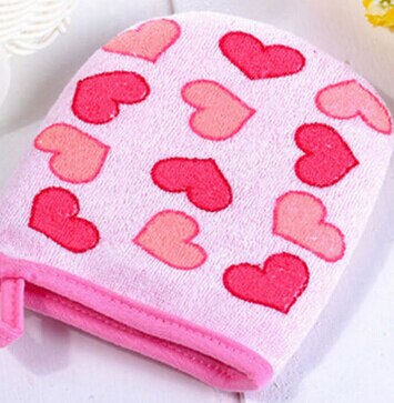 1PC Baby Kid Infant Cartoon Zachte Baden Badkamer Mitt Handschoen Schuim Wrijven Douche Spons Exfoliërende Wassen Doek Handdoek 3 kleuren: Roze