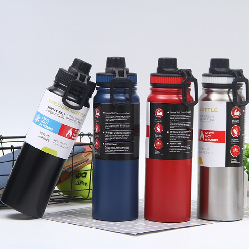 Unisex rustfrit stål sport vandkedel 600 & 800ml udendørs cykelture bærbar lækagesikker drikkevare