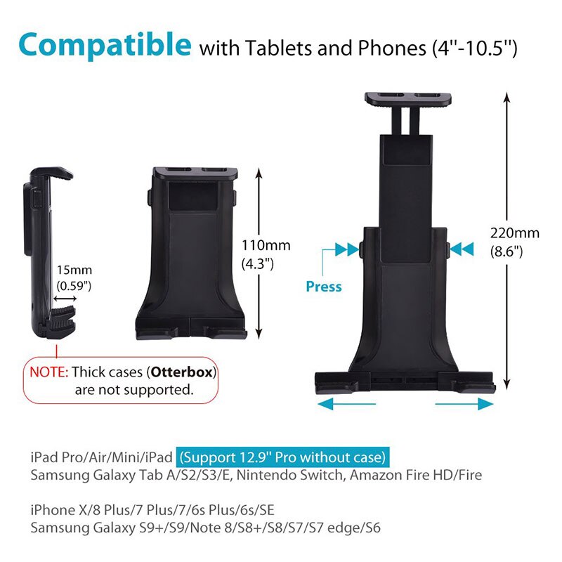 Universal 4 - 11 tommer tablet holder bil cd slot tablet beslag mobiltelefon holder monter stativ drejelig til ipad samsung pad