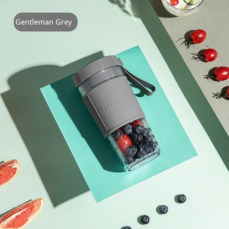 portable blender usb mixer electric juicer machine smoothie blender mini food processor personal blender cup juice blenders: Grey