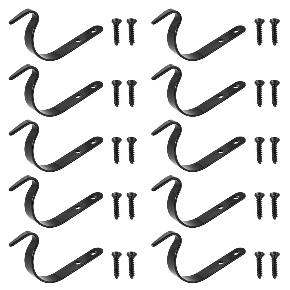 4/10 sztuk żelaza naścienne oświetlenie ogrodowe wiszący kwiat wieszak na rośliny garnek uchwyt hak półka stojak uchwyt, czarny