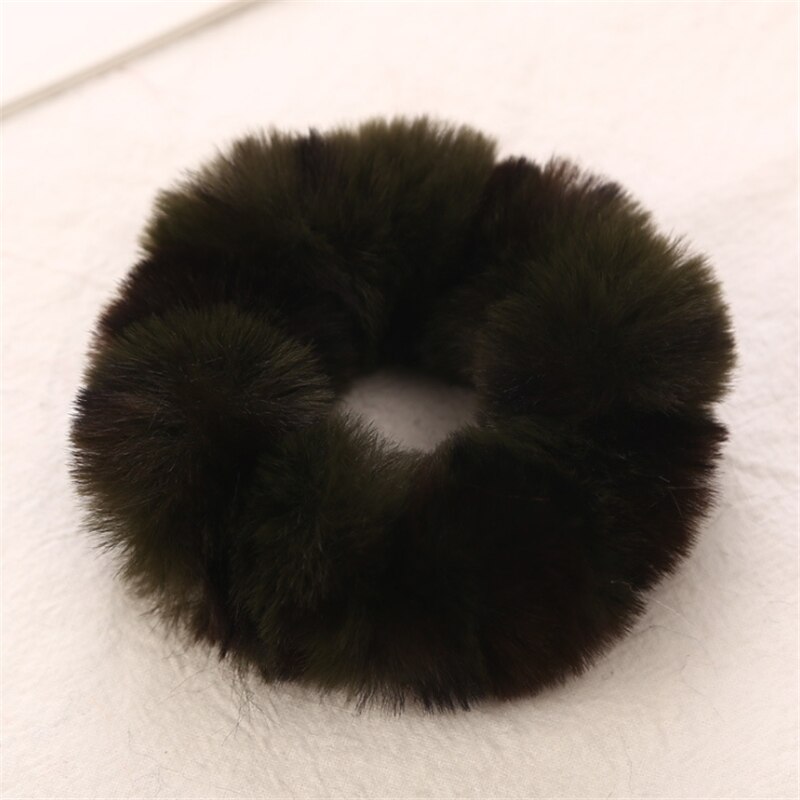 1Stck Winter Faux Pelz Kaninchen Haar Scrunchie Weiche Elastische Haar Bands Frauen Nette Pferdeschwanz Halfter Haar Zubehör: 1
