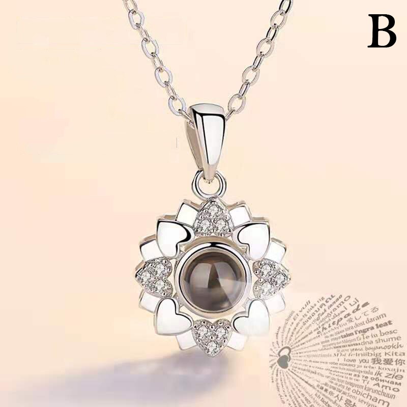 Neue Klassische 100 Sprachen ICH Liebe Sie Projektion Anhänger Halskette Kreative Valentinstag Hochzeit Partei Schmuck: B
