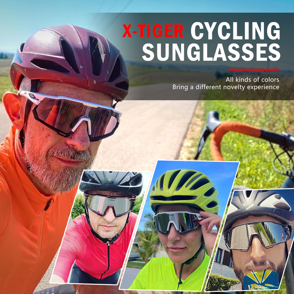 X-TIGER Gafas de ciclismo polarizadas con 5 lentes intercambiables MTB Ciclismo Béisbol Correr Gafas de sol deportivas para hombres y mujeres