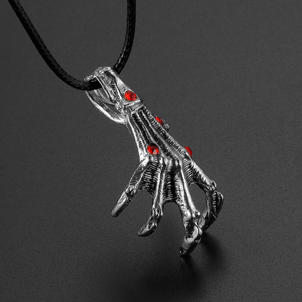 Car Pendant Personality Crystal Metal Skeleton Hand Auto Suspension Decoration Automobile Rearview Mirror Hanging Ornament
