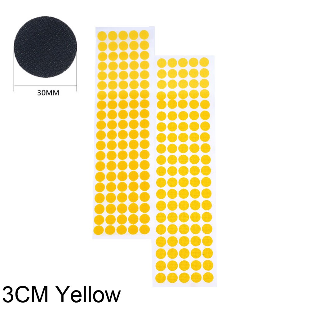 100Pair 20-30MM Velcros Adhesive Self Adhesive Fastener Tape Hooks and Loops Magic Tape Dots Sticker Nylon Home Klitterband Glue: 3CM Yellow
