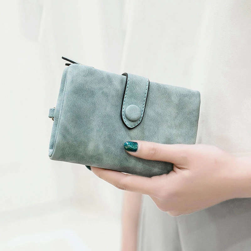 Wallet Bag For Women Female Leather Wallet Matte Short Cartera Mujer Cute Tri-fold Multi-card Lady Phone Purse