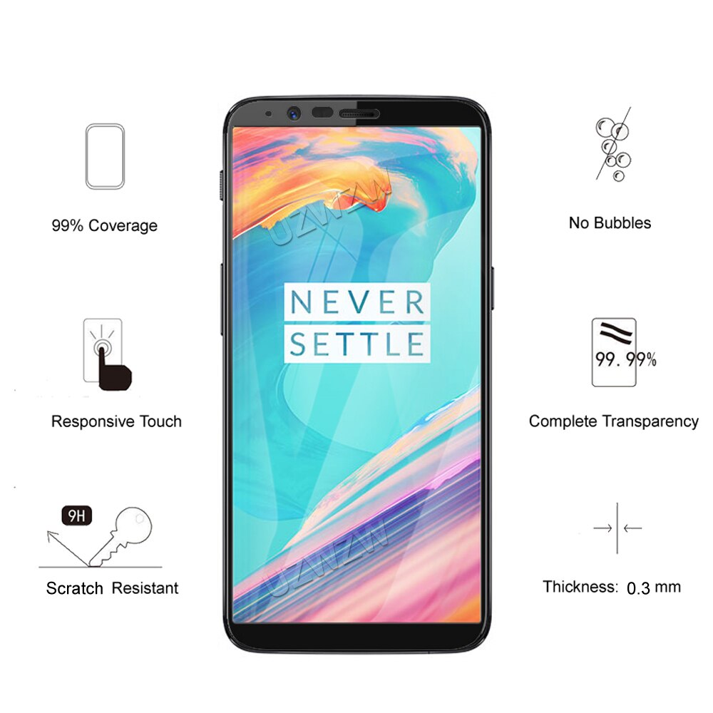 Voor Oneplus 5T Volledige Dekking Gehard Glas Telefoon Screen Protector Protective Guard Film 2.5D 9H Hardheid