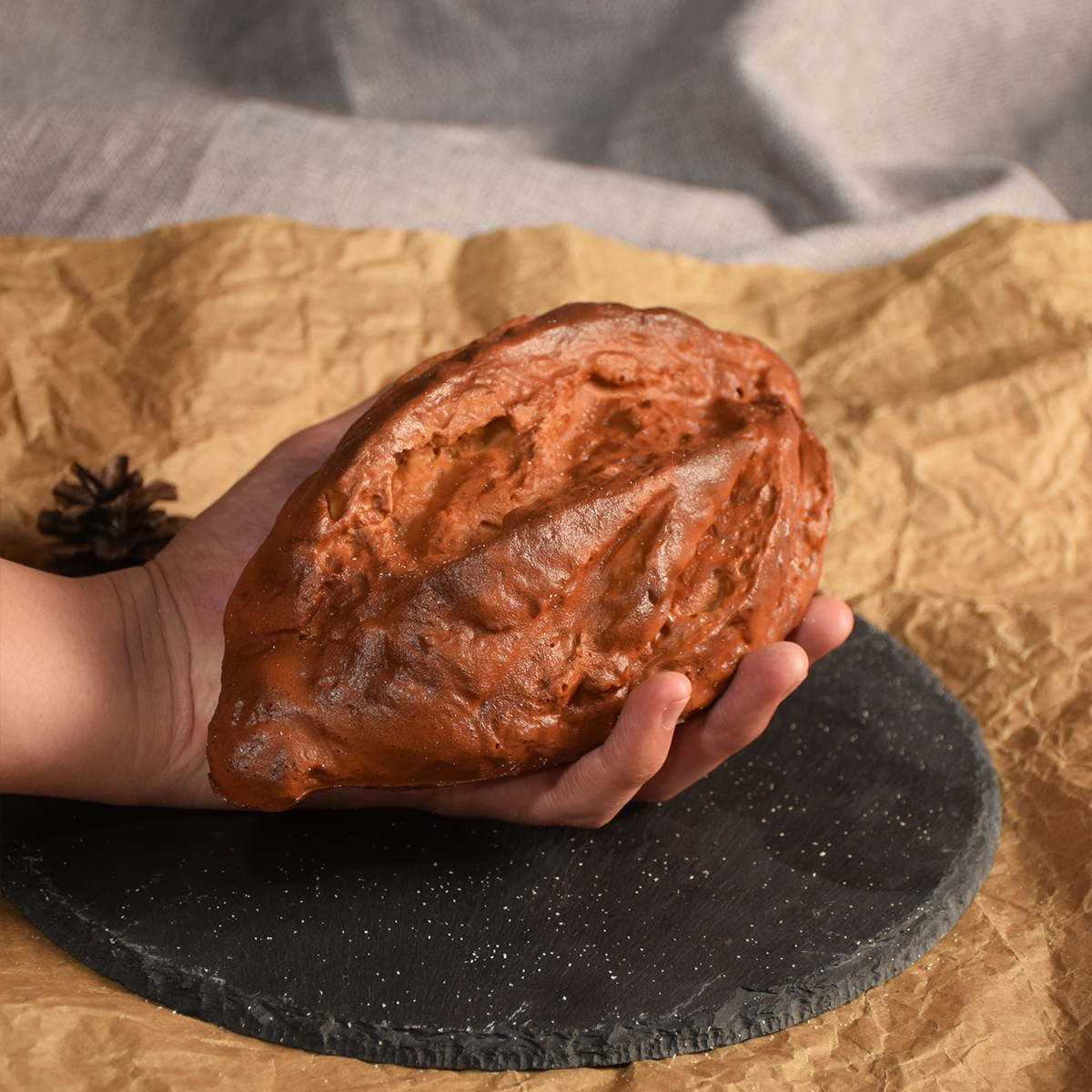 PU Simulation European Bread Model,Simulation Black Wheat Bread, Buckwheat Bread Model,Baking Shop Decoration Props,Food Model: army green