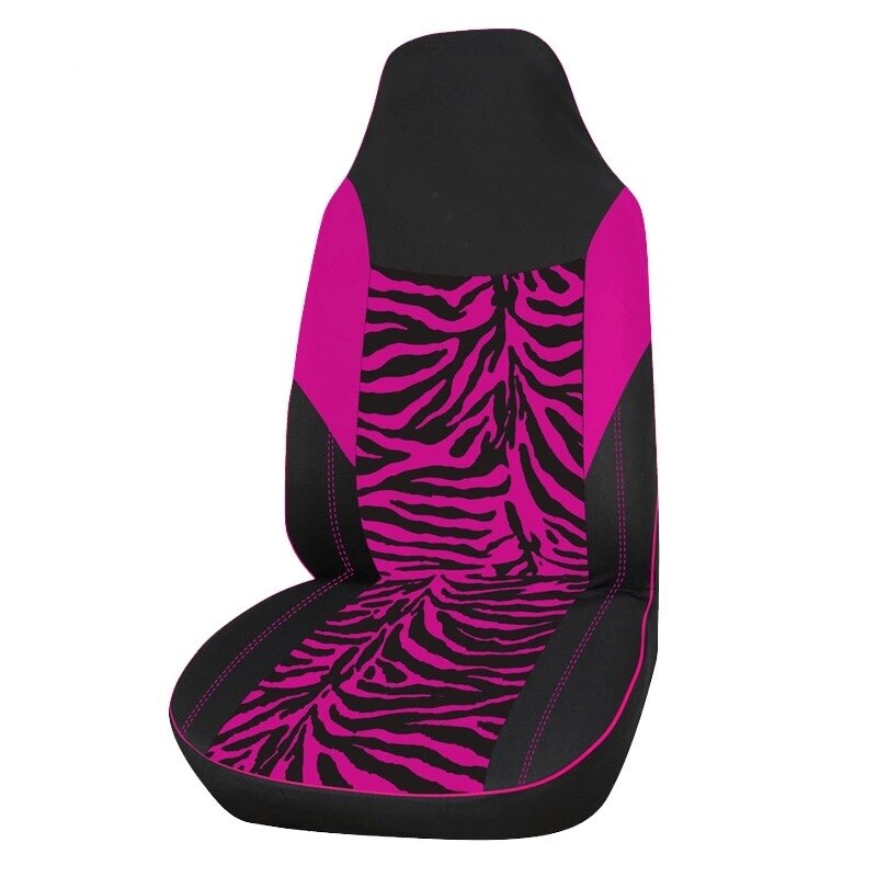 Autoyouth främre bilstolsöverdrag universal passform för de flesta hinkstolar zebratryck bil-styling rosa biltillbehör 1pc: 1pc sätesöverdrag