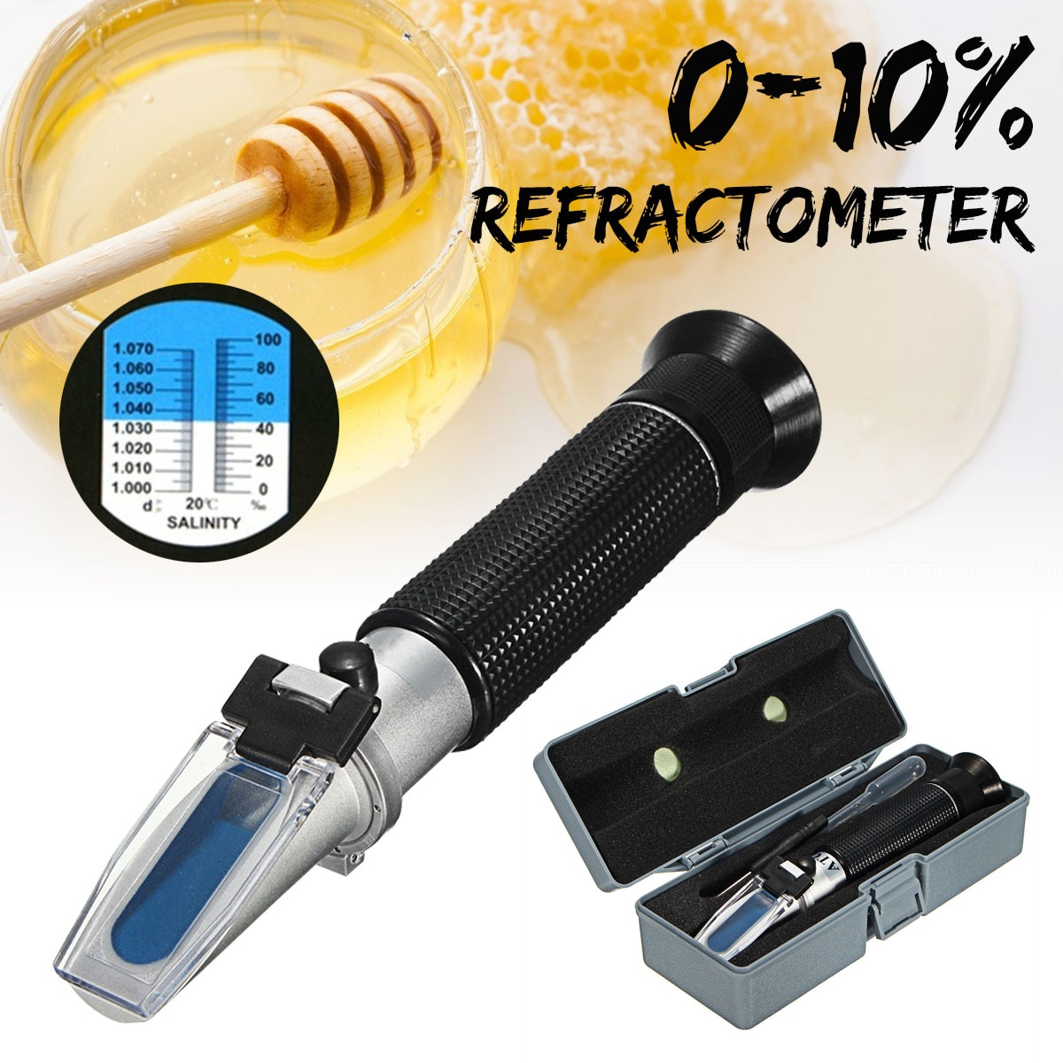 Test Salinity Refractometer Salt Water Salinity Reader Meter Range 0-10%