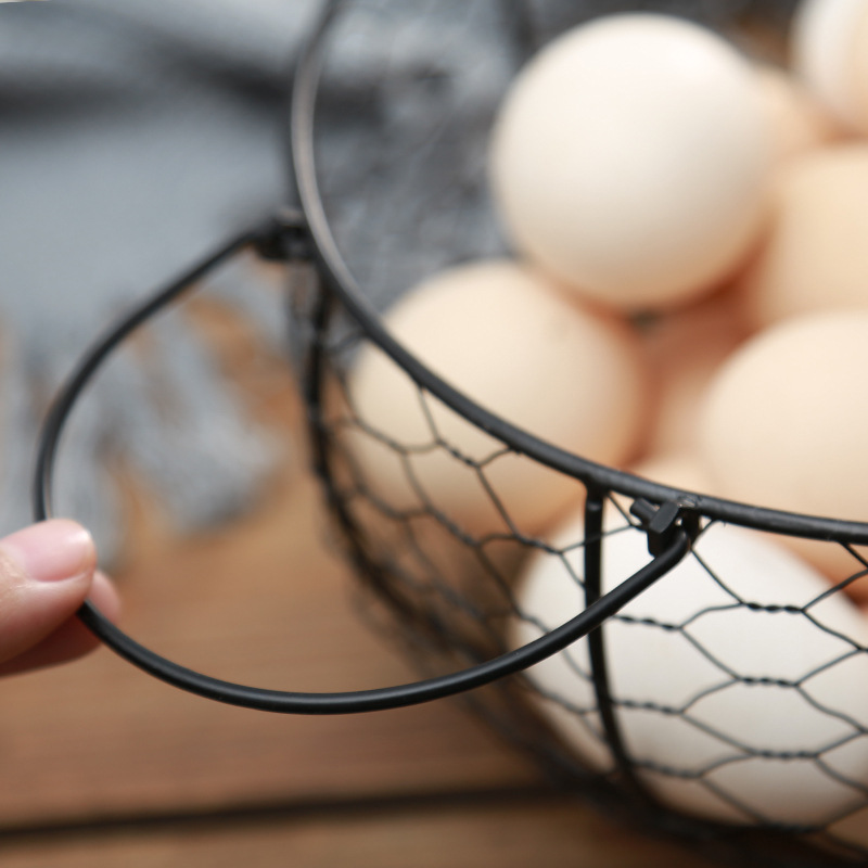 Keramisk ægholder kyllingetråd æggekurv frugtkurvopsamling keramisk høne oramenter dekoration køkken opbevaringsværktøj
