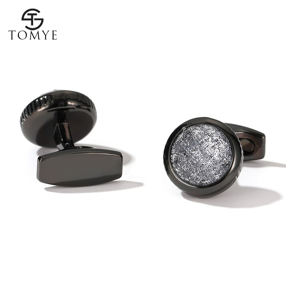 TOMYE – boutons de manchette en métal pour hommes, de , ciel étoilé, rond, pour robe de soirée, pour de mariage
