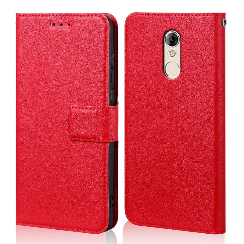 Luxury Flip Case for Lenovo K6 Note K53A48 Cover Original Book Leather Phone Coque Wallet Capa Stand With Strap Card: MW-Red