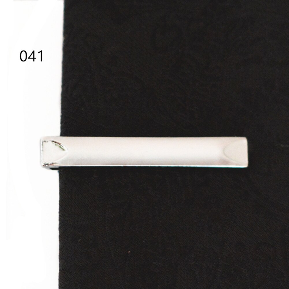 Lange 4 Cm 10 Model Retail Korte Zilveren Mannen Metalen Stropdas Tie Bar Mens Chrome Klem Plain Skinny Tie Clip pins Bars: As the picture10