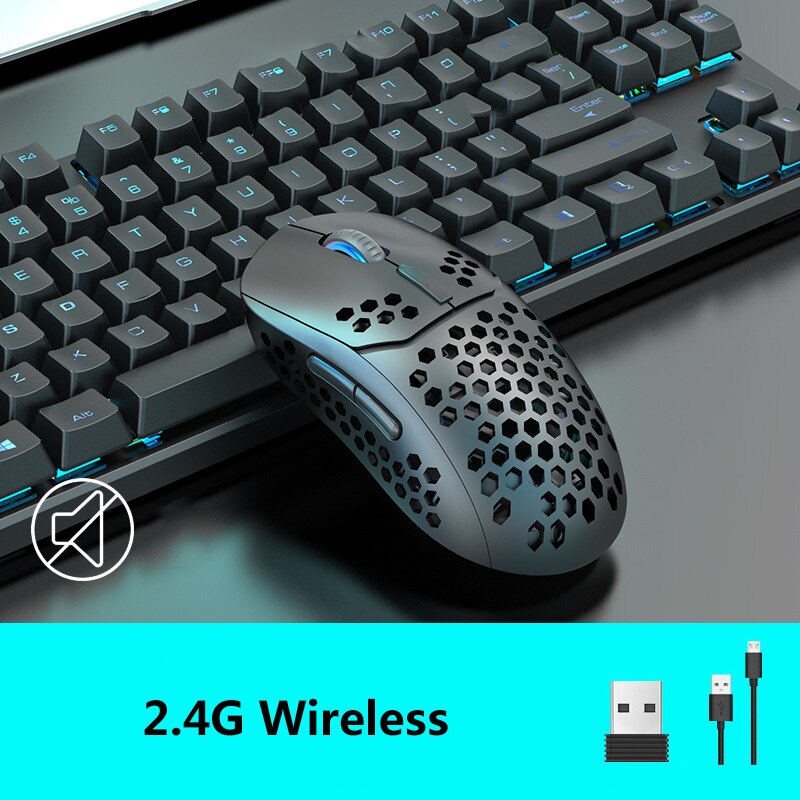 2.4g bluetooth trådløs mus usb genopladelig magisk lydløs gaming mus til xiaomi bærbar pc gamer computer mac ipad android: 2.4g sorte
