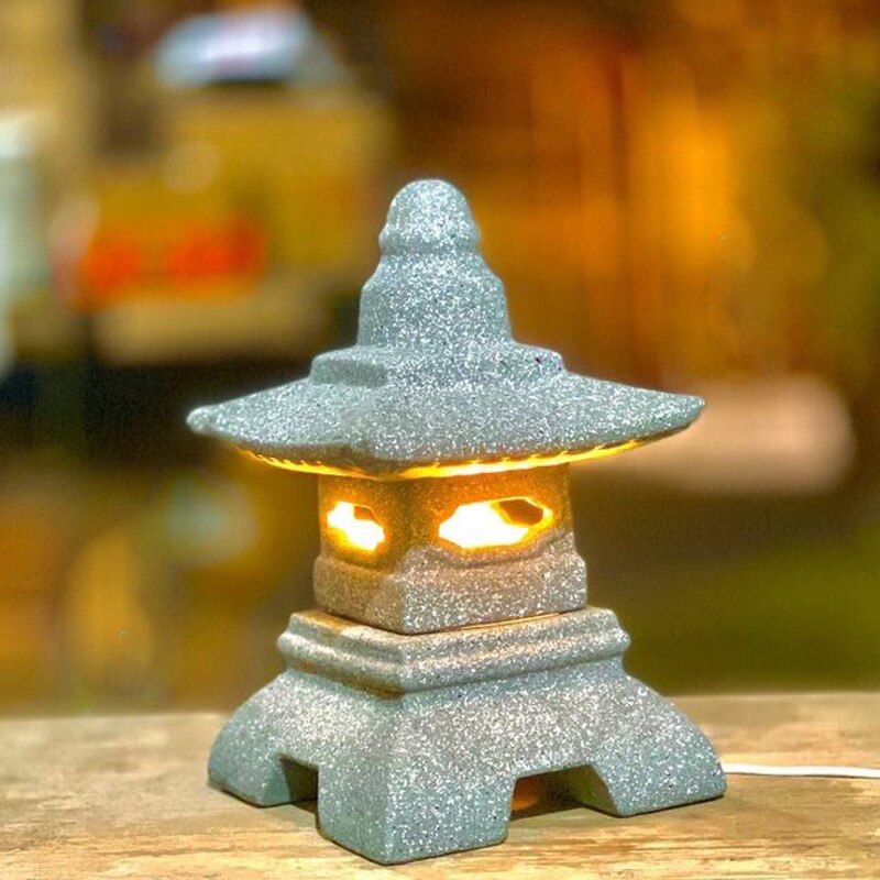 Dekorationsprodukter gårdhave japansk keramik imiteret sten lampe ornamenter imitation marmor rød ler japansk havelanterne