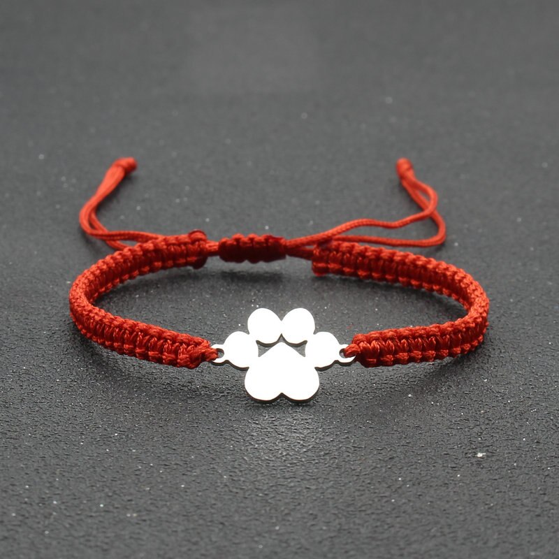Roestvrij staal Bear Claw bedelarmband Lovers' Lucky handgemaakte gevlochten verstelbare vriendschapsarmbanden voor dames heren koppels: Hot Stamping