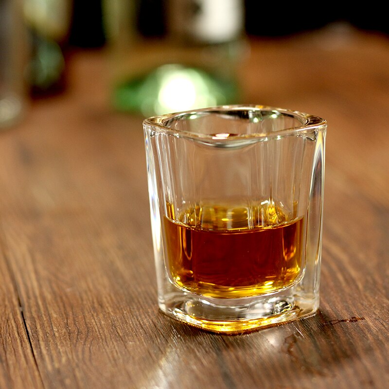 Sett  of 6 2 oz tung base firkantet form shotglass maskinlaget brennevinsglass for vodka brennevin med bar bryllup 60ml