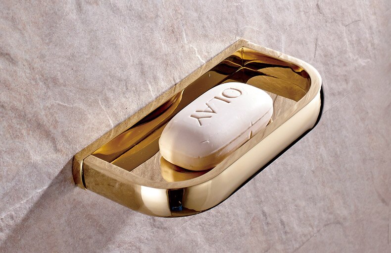 Luxe Goud Kleur Messing Moden Badkamer Accessoires Wandmontage Badkamer Hardware Sets Handdoek Bar LJ019: Soap Dish