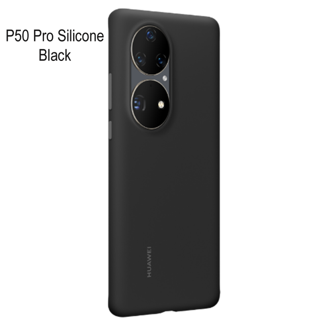 Originele Huawei P50 Pro Siliconen Case Cover Vloeibare Siliconen Luxe Case Met Microfiber Binnenkant Beschermende Shell Voor P 50 Pro: black