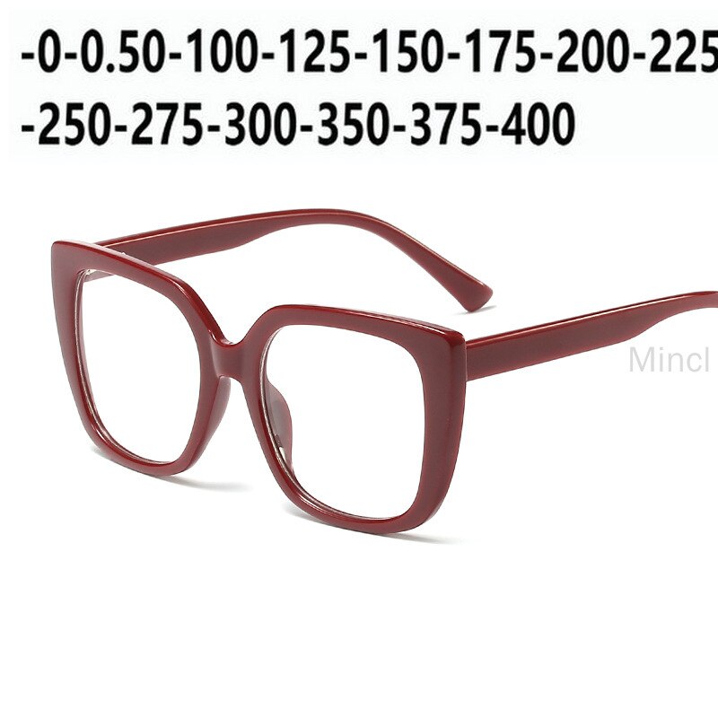 Myopia Sunglasses Photochromic Finished Men Women Myopia Eyeglasses Frame with color lens Sun glasses Myopia Eyewear FML: red-150