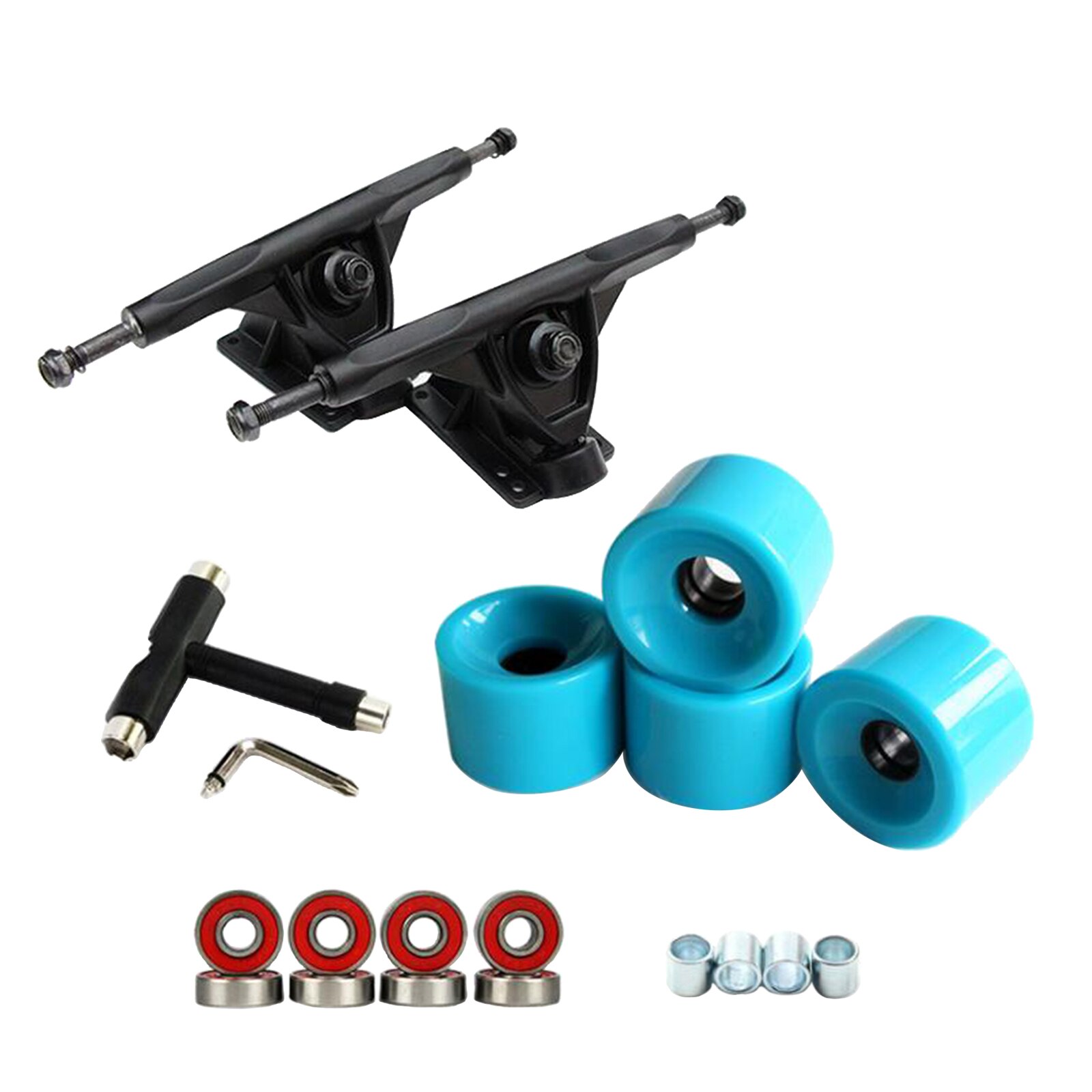 Solide Skateboard Lkw Rad Reparatur Multi-tools Installieren Montage Lager Skateboard Longboard Räder Roller Reparatur Werkzeuge: Black Blue