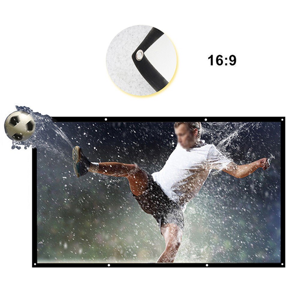 16:9 120" Projector Canvas Screen Home Movie Manual Pull Down Wall Mounted Projector Screen Outdoor Movie Screen