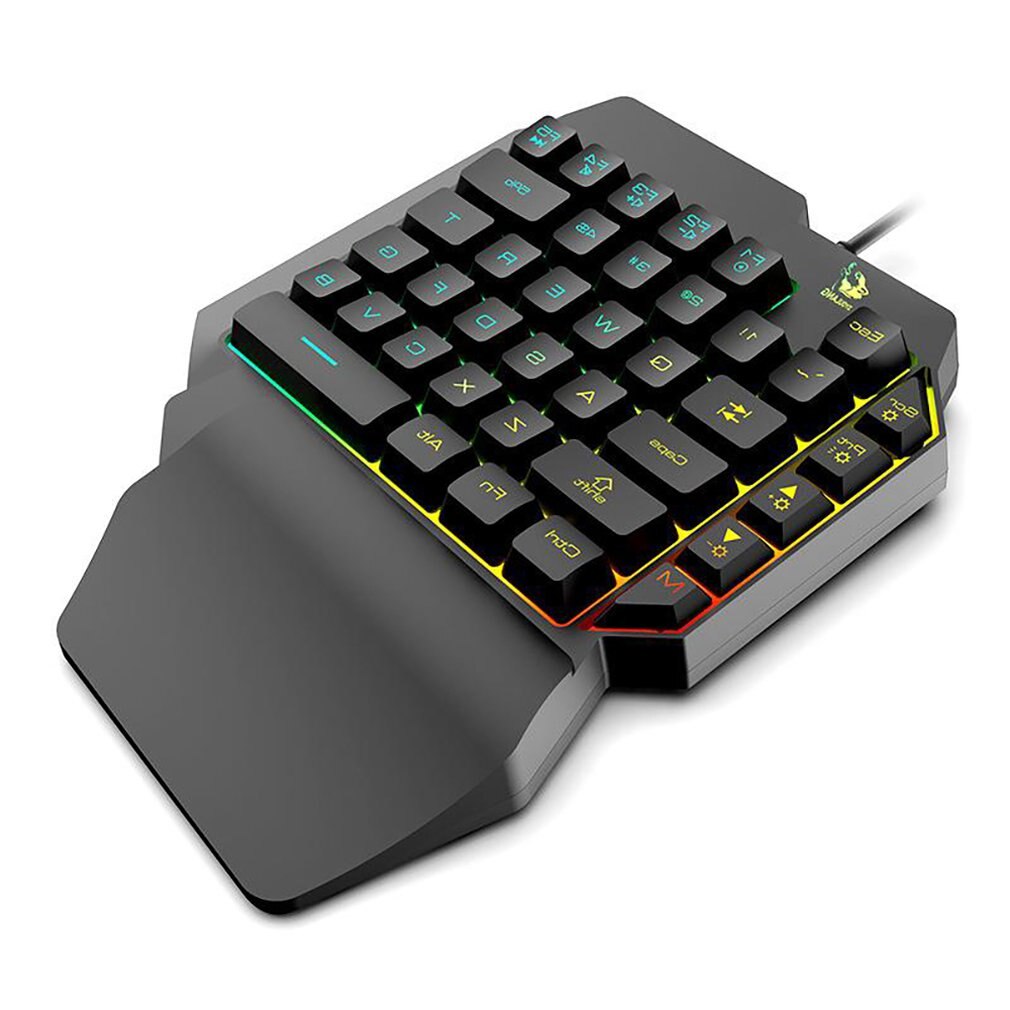 Waterproof Left Hand Colorful One-Handed Keyboard God Throne Left Hand Mechanical Feel Game Keyboard